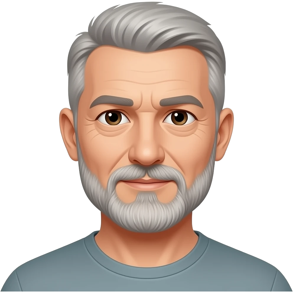 older man gray hair with goatee emoji