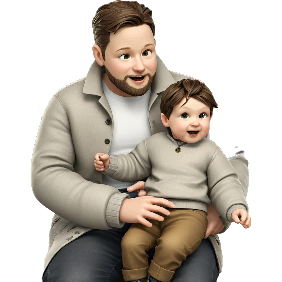 boy with beard on swing emoji