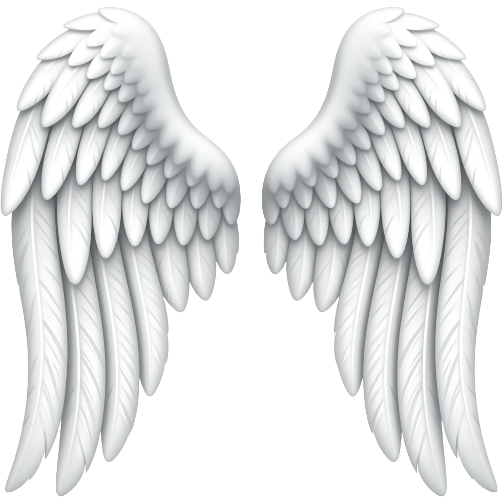 Both right and left side white angel wings emoji