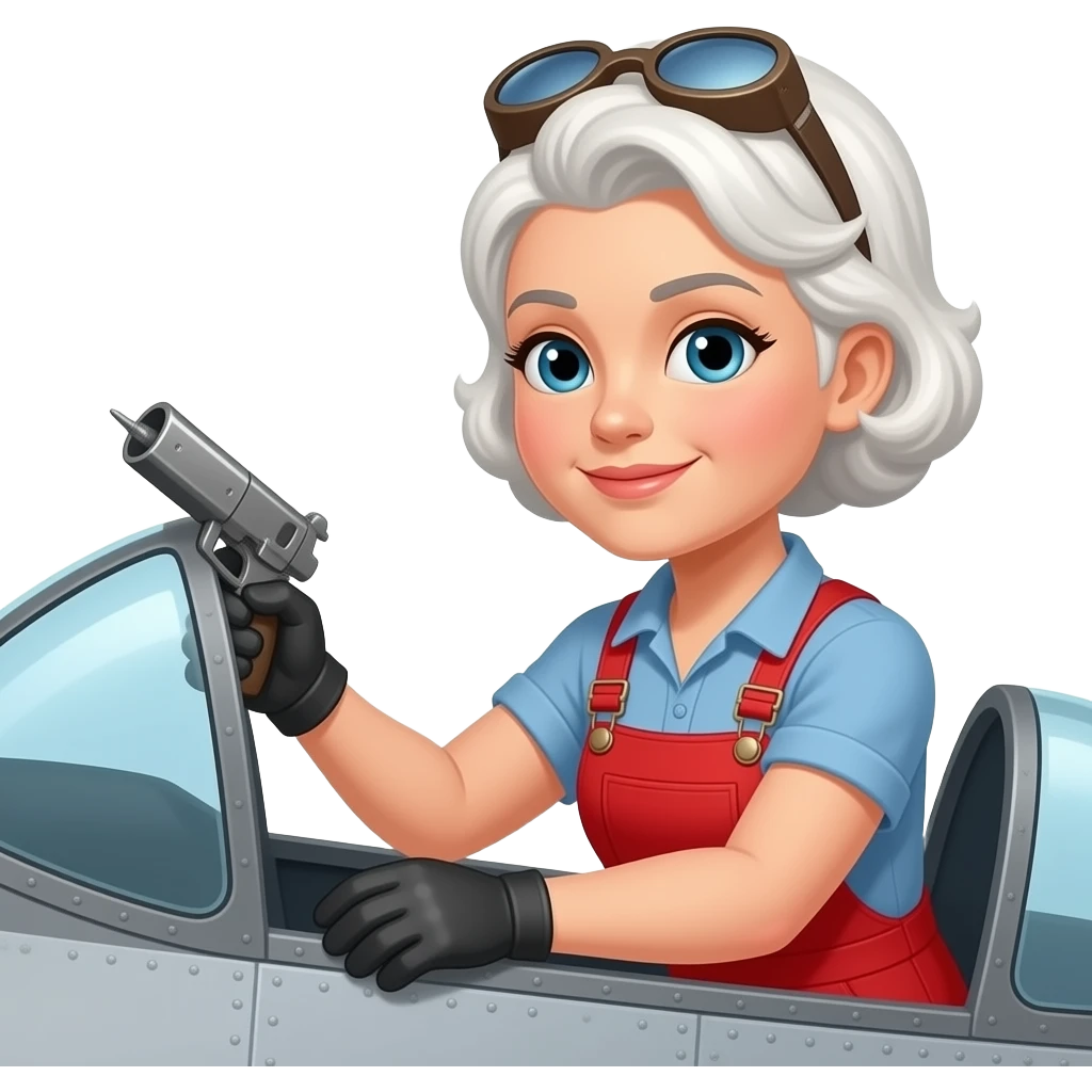 White hair rosie the riveter emoji