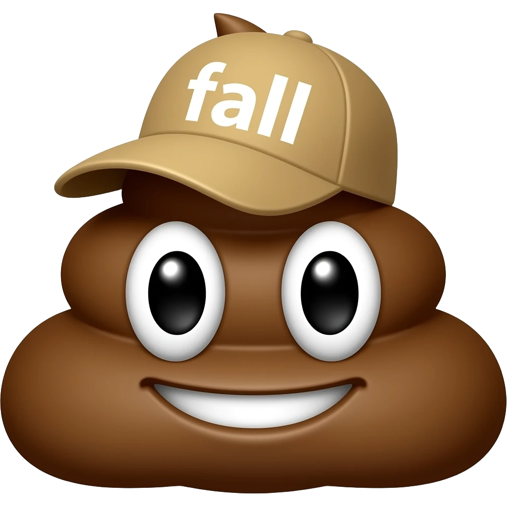 Caca qui dit chute avec chapeau emoji