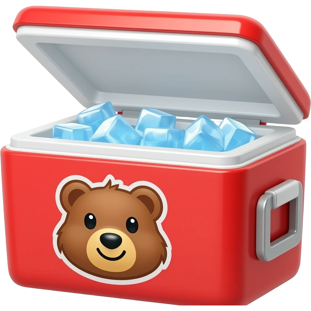 a red cooler emoji