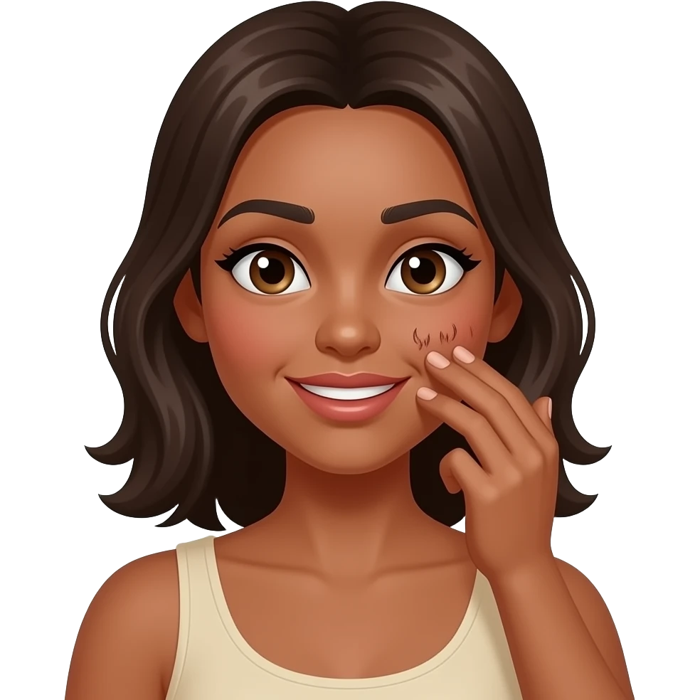 brown skin tone kurom itching her skin emoji