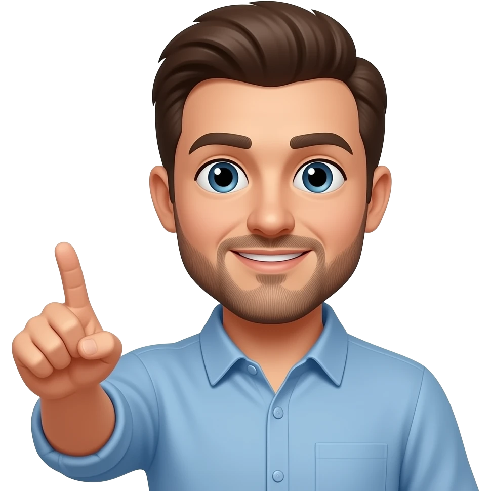 Hombre señalando para atrás con el pulgar emoji