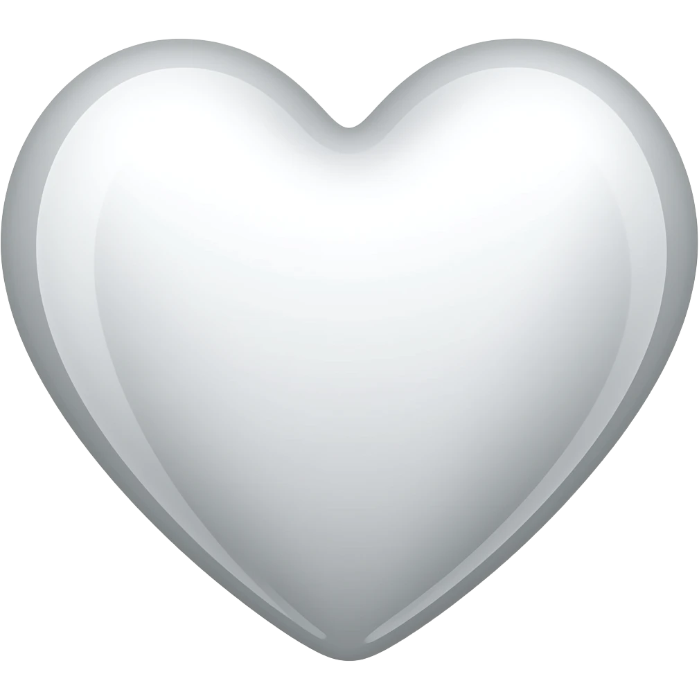 white glass heart emoji