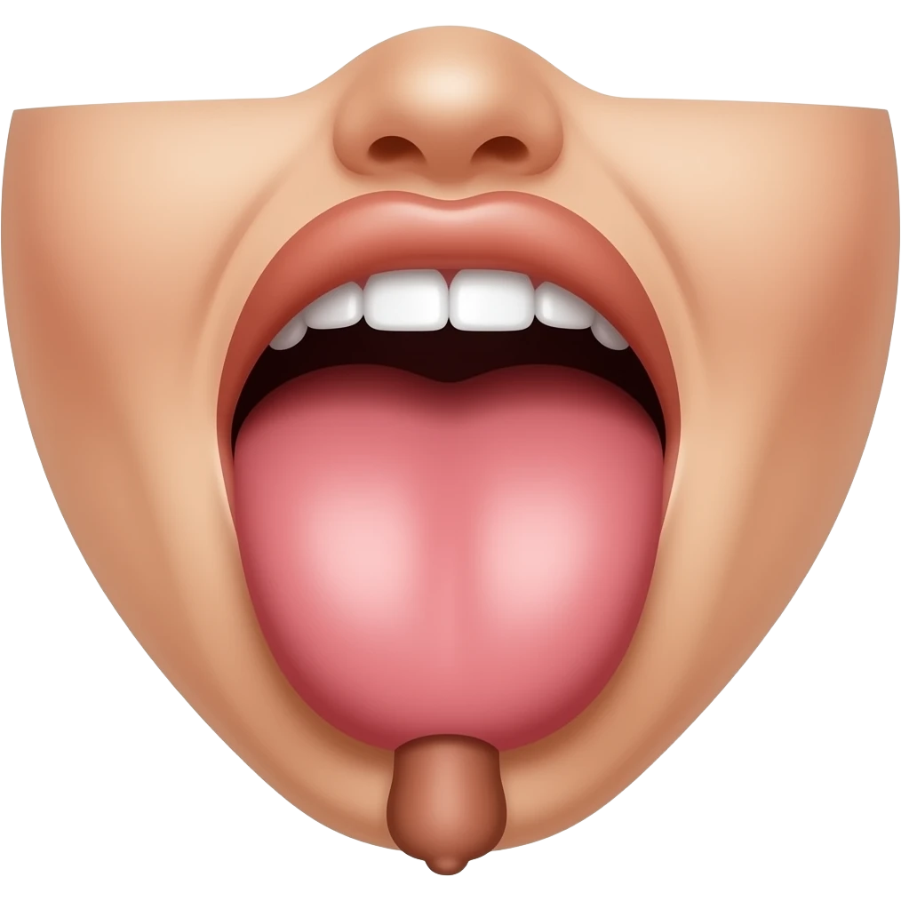 Penis fully inserted into pretty mouth with balls slapped across her face emoji