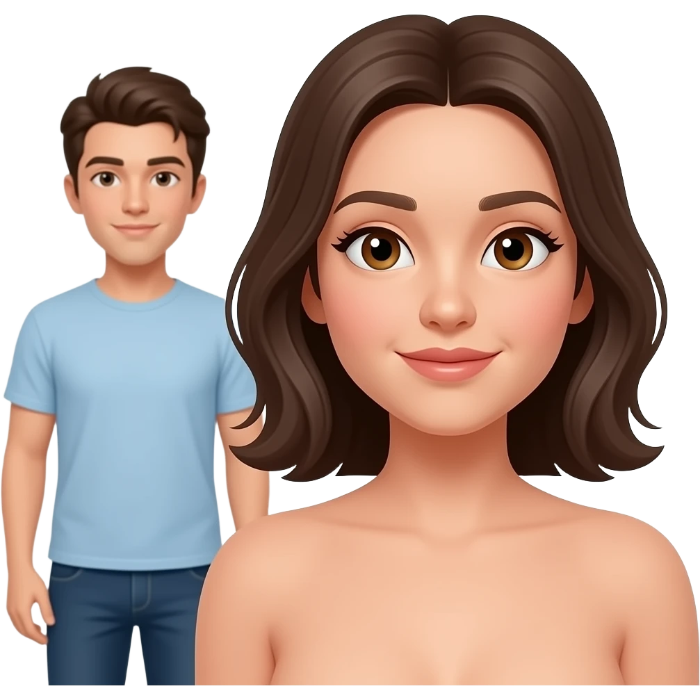 A woman gets naked without clothes not even underwear in front of her friend emoji