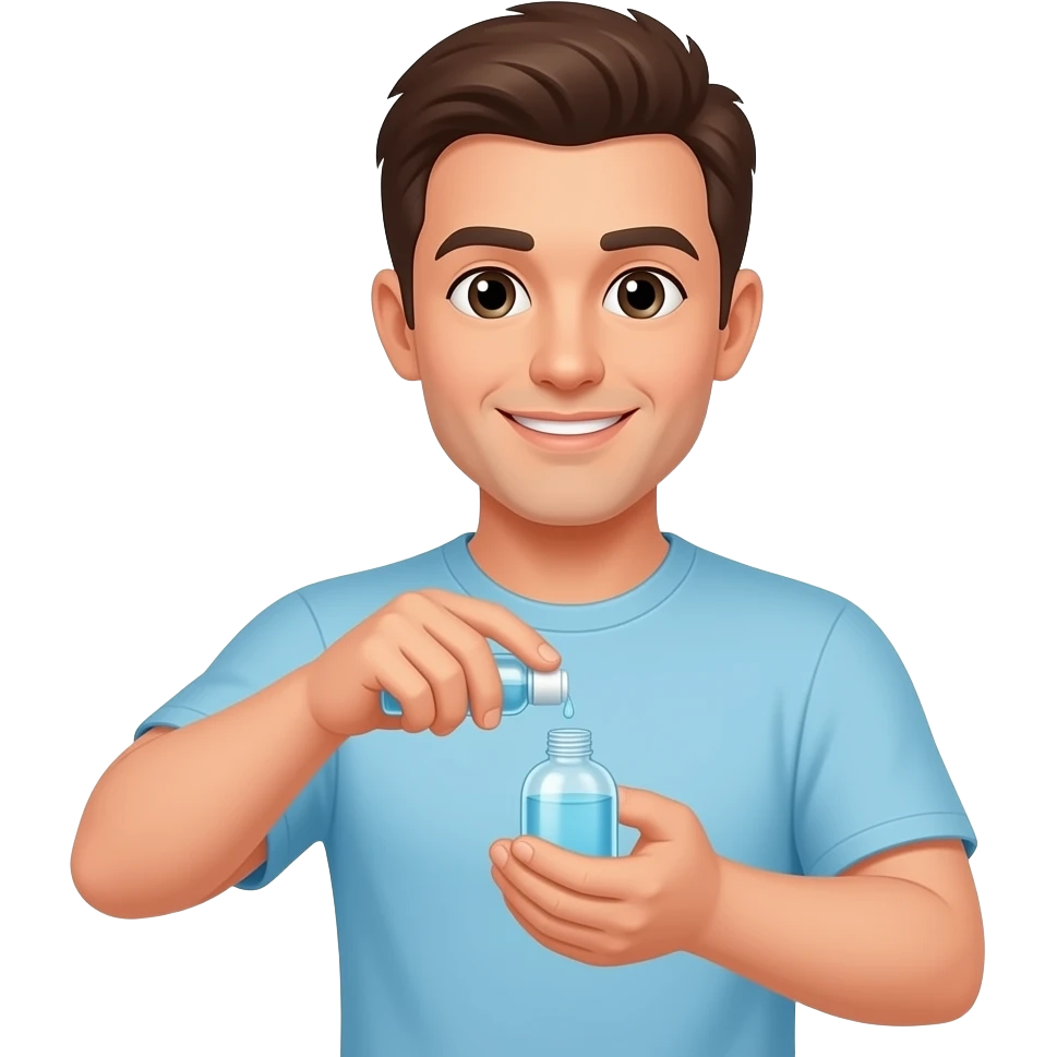 A man with baby oil emoji