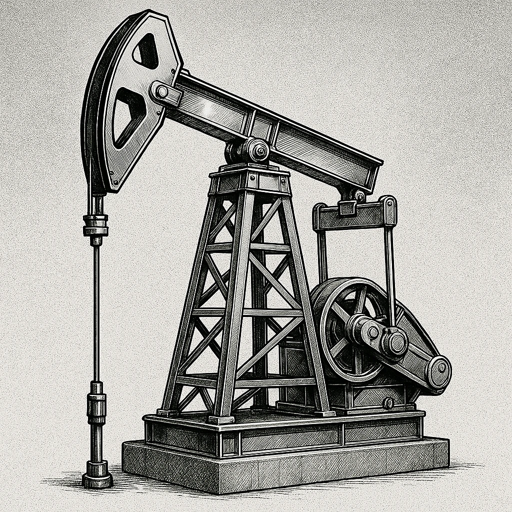 Сгенерируй мне нефтекачалку на однородном фоне, , в стиле японского комикса. Металическую красивую emoji