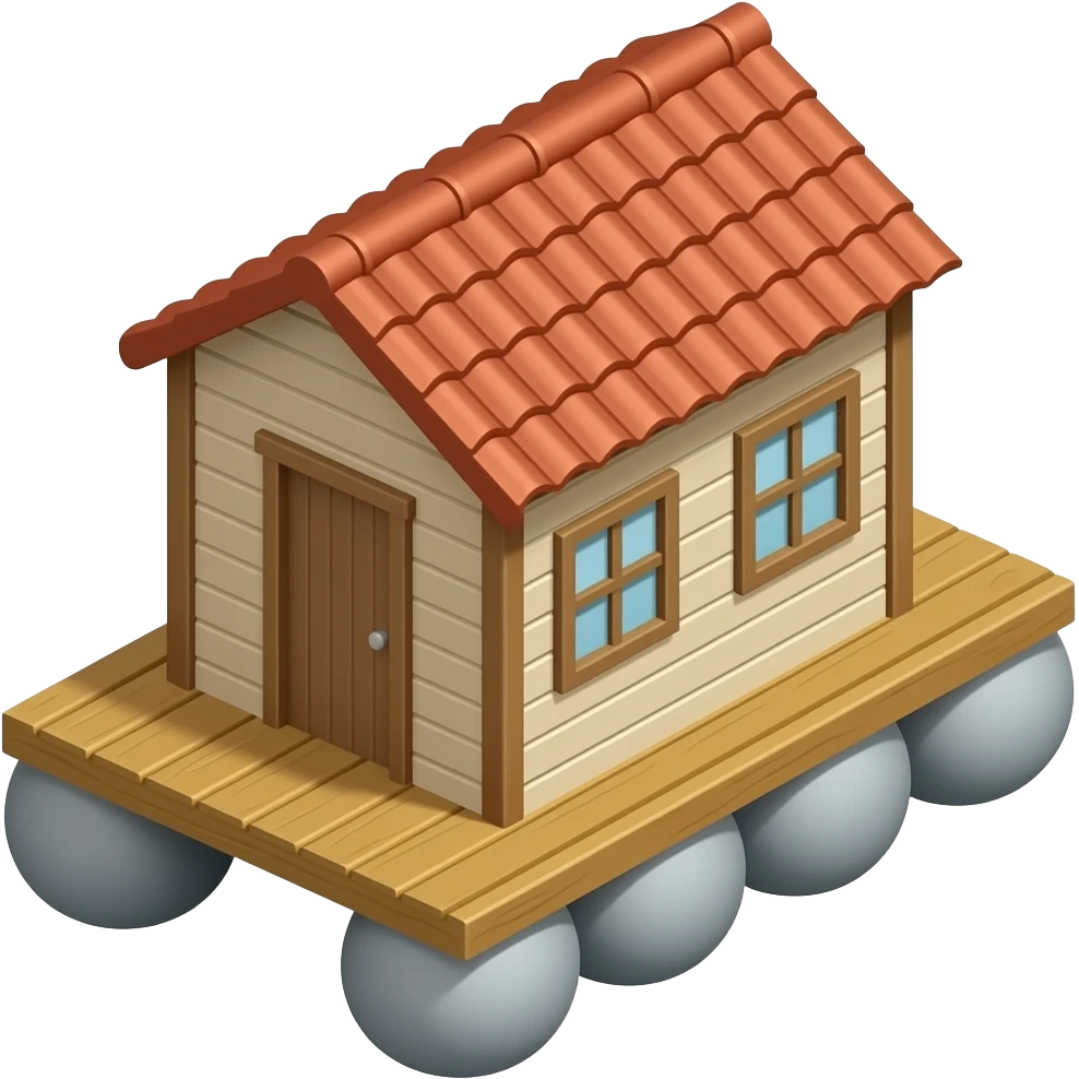 Raft without roof House boat emoji 3d png emoji