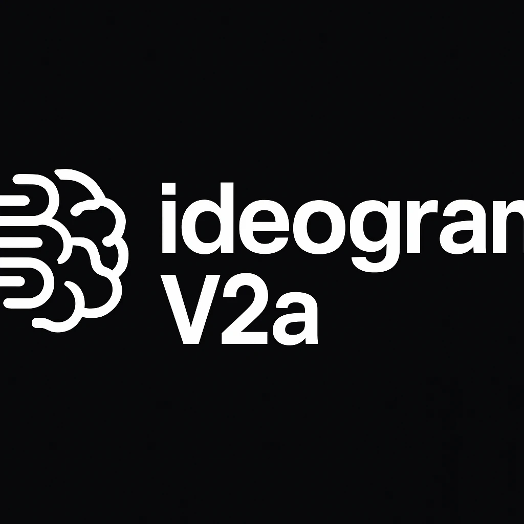 recreate this logo with text of "ideogram V2a" emoji