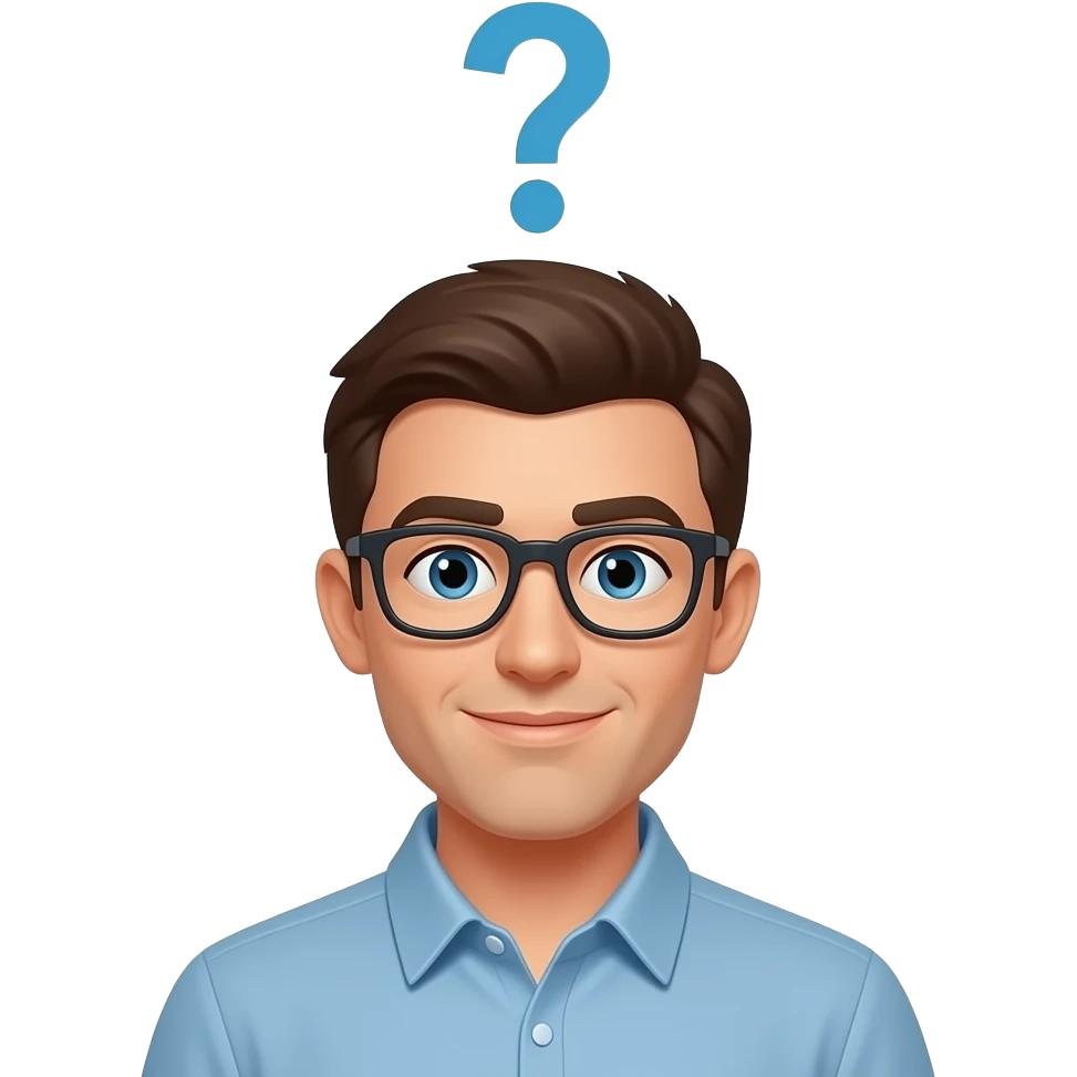 question mark around a guys head emoji