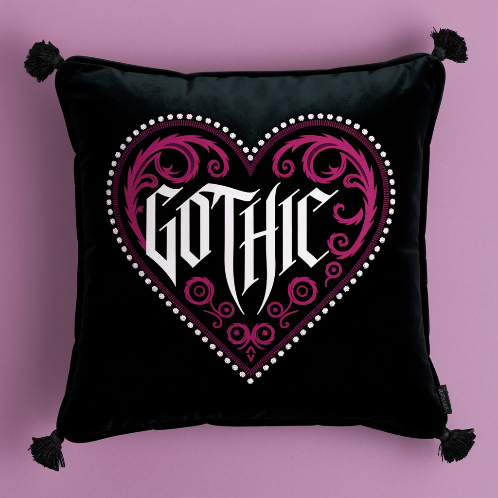 gothic heart with a black velvet cushion emoji