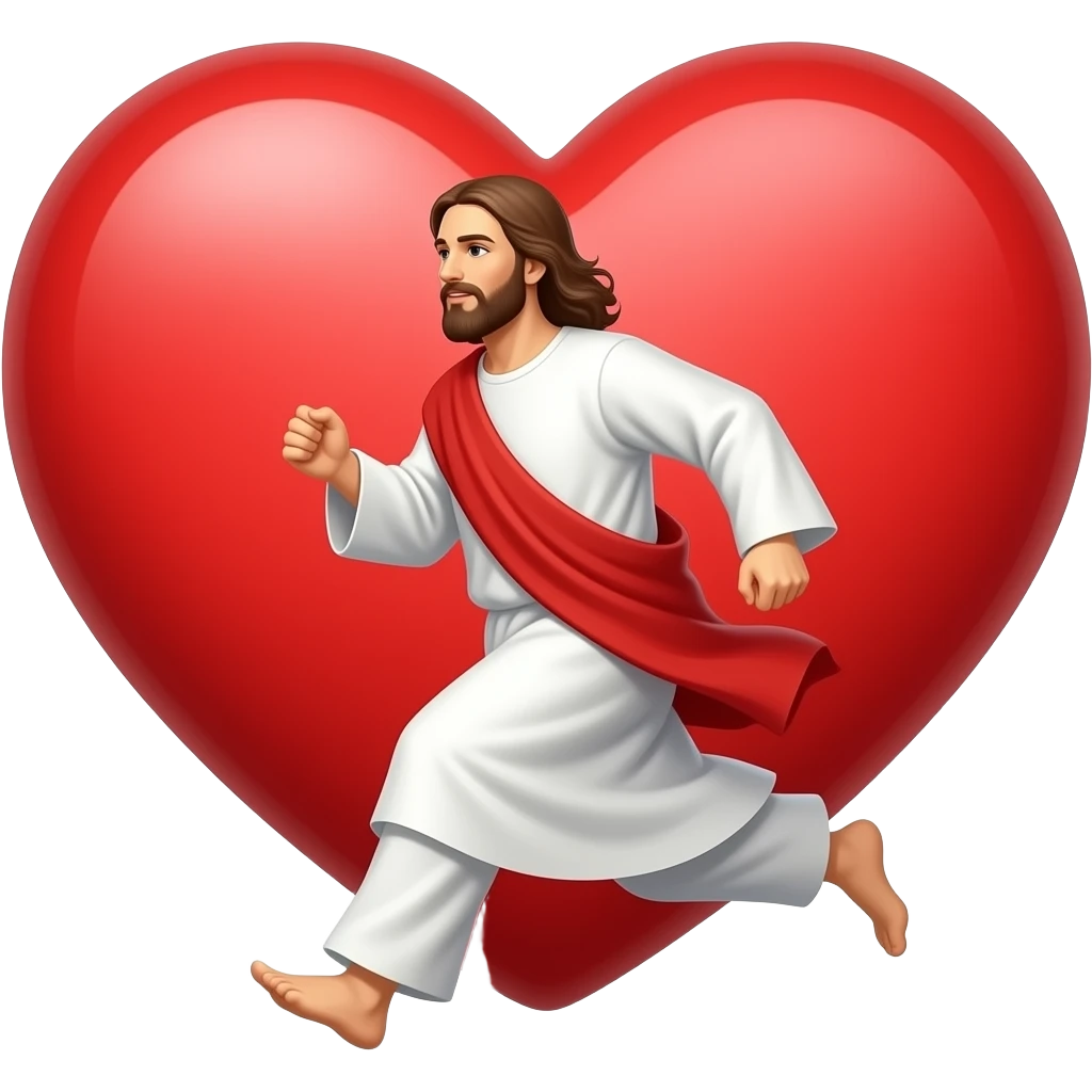 иисус бежит за сердцем emoji
