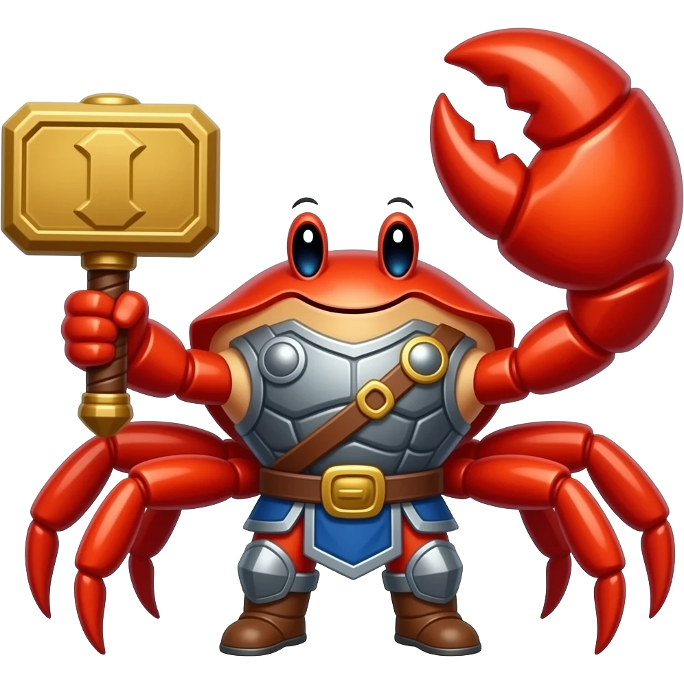 Crab with mjolnir emoji