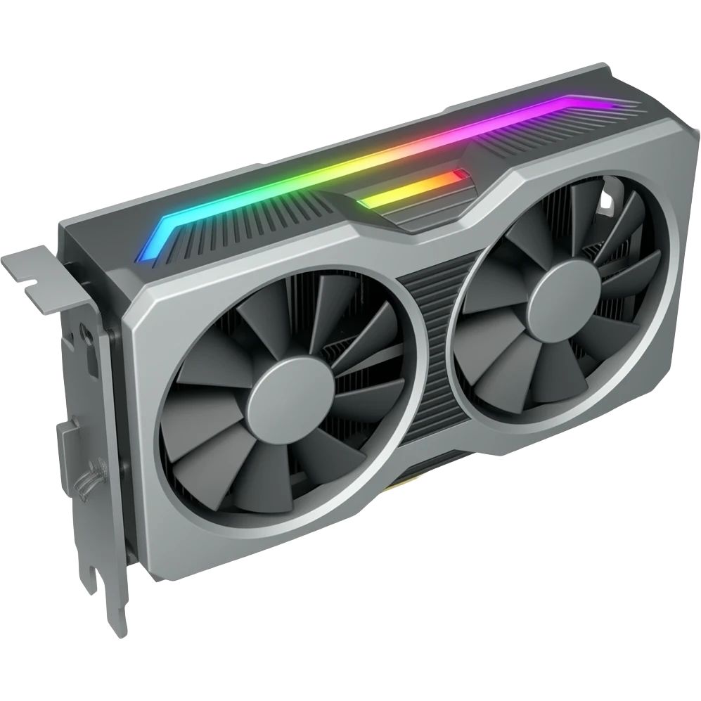 high-end GPU 3d rectangular video card two coolers emoji
