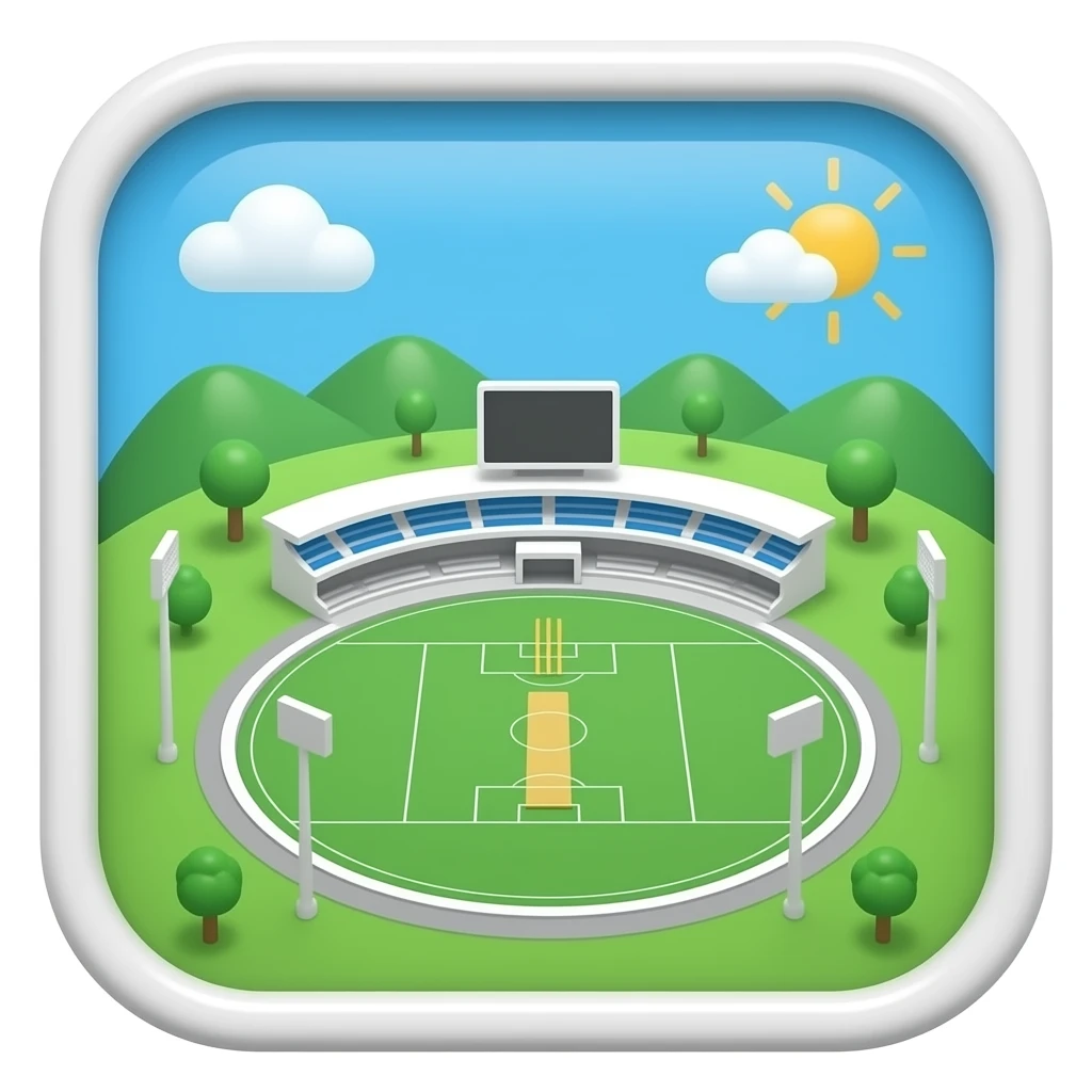 cricket stadium icon 3d view from top emoji