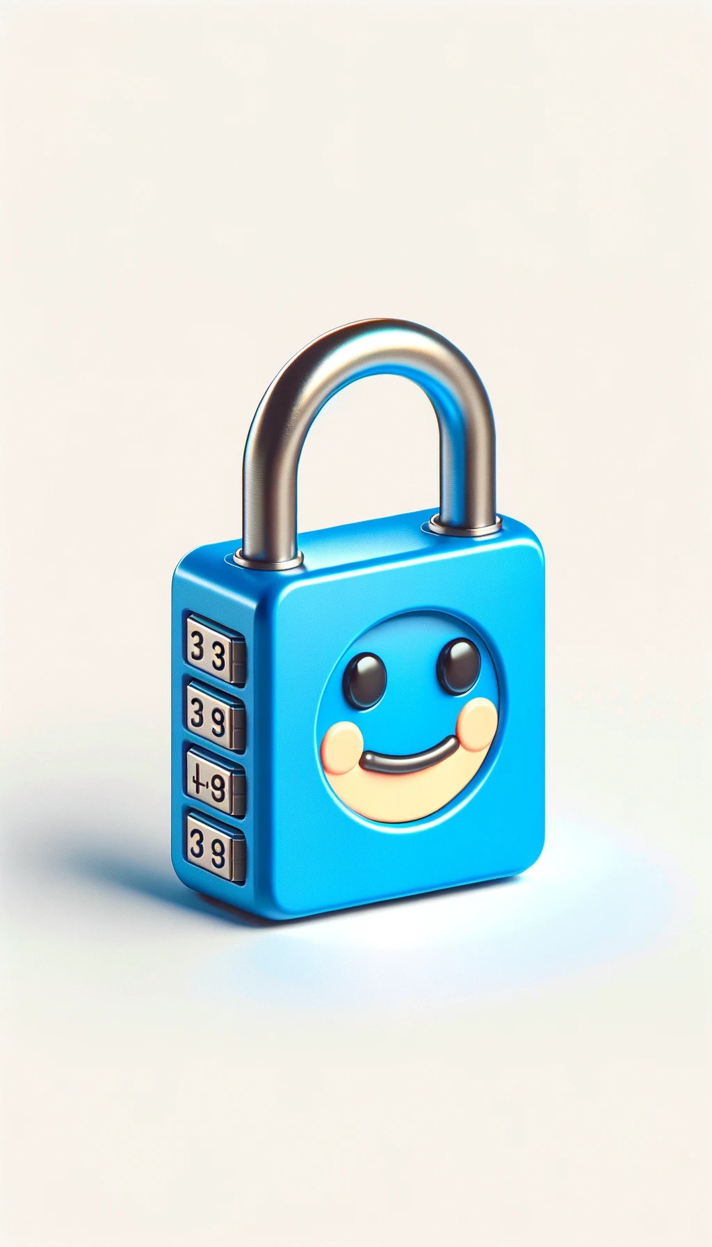 emoji stile iphone di un lucchetto azzurro, iperrealistico 4k emoji