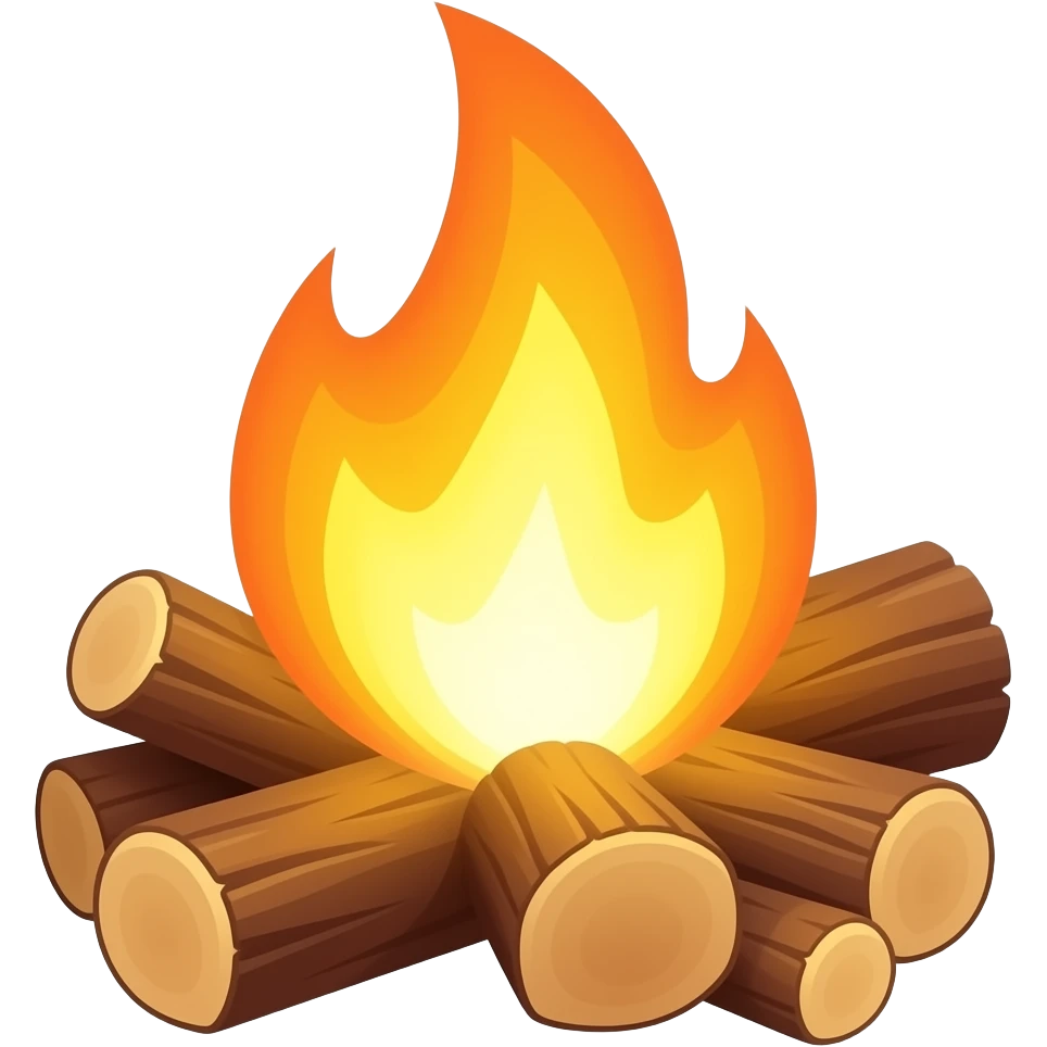 glowing firewood emoji