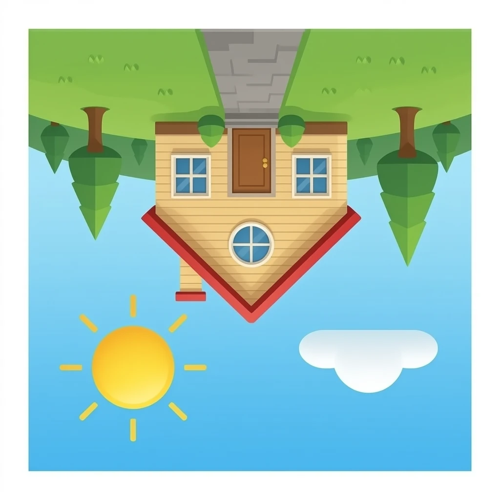 Upside-down house emoji
