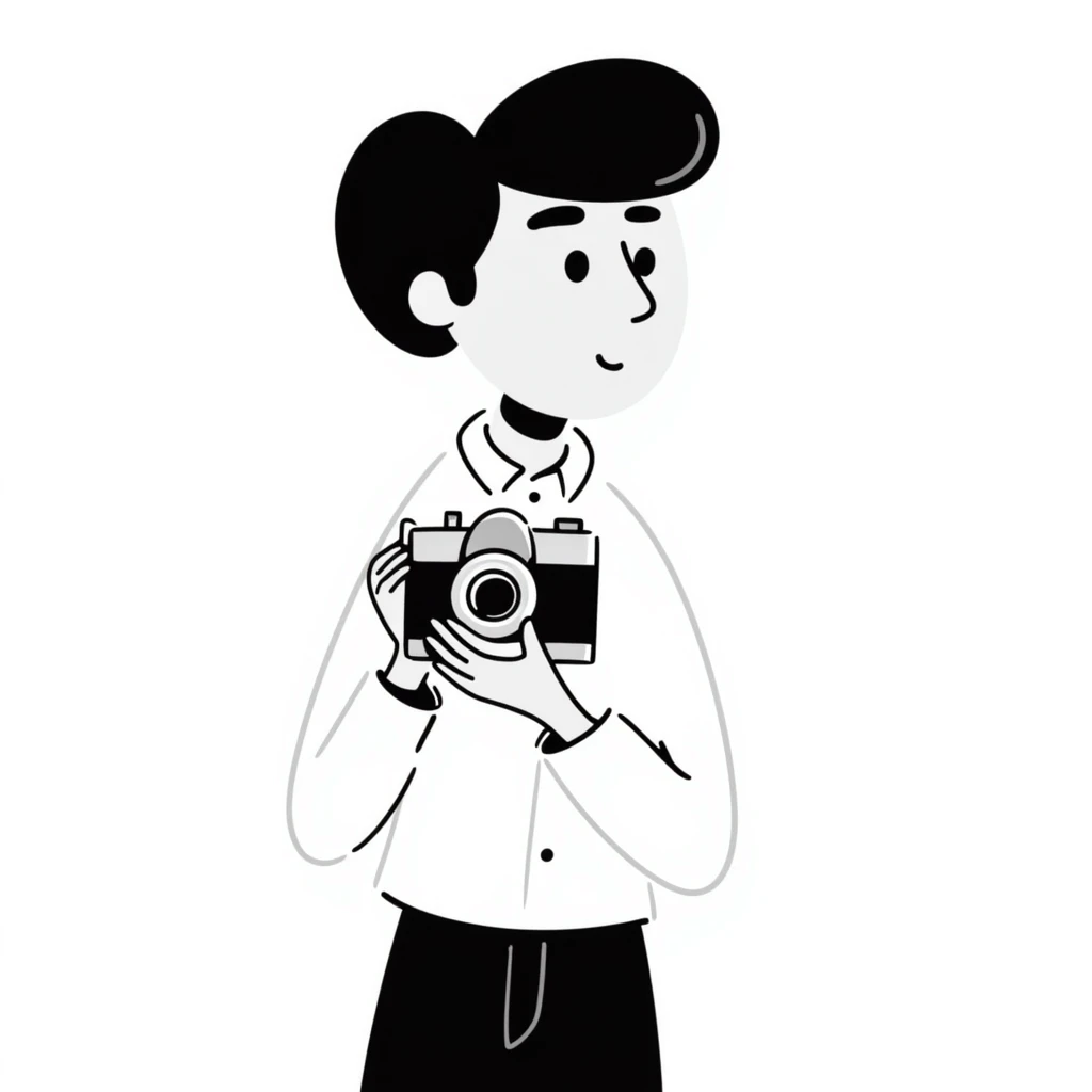 Photographer with vintage Kodak camera emoji