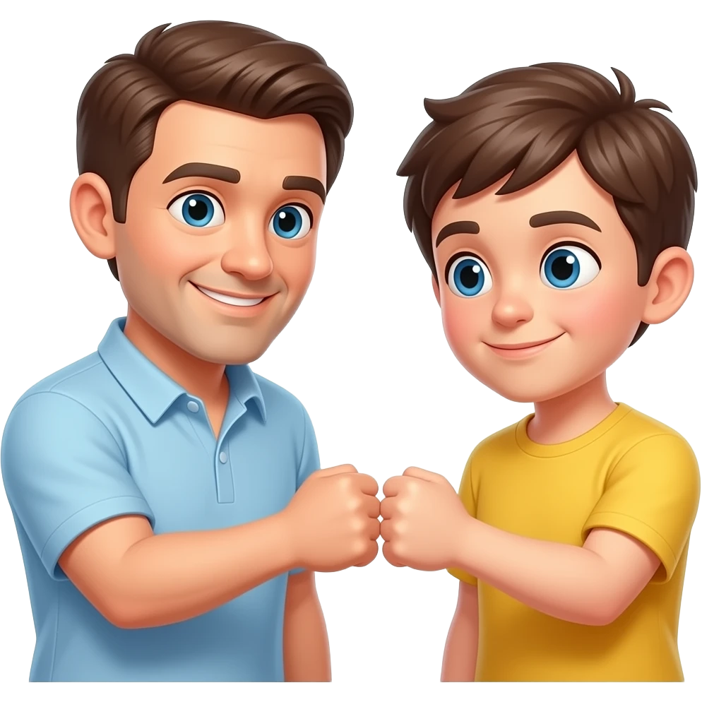 a dad and a son knuckling eachother emoji