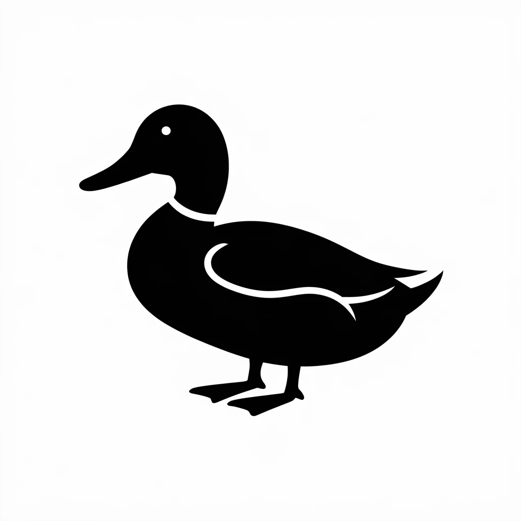 Duck icon black silhouette emoji