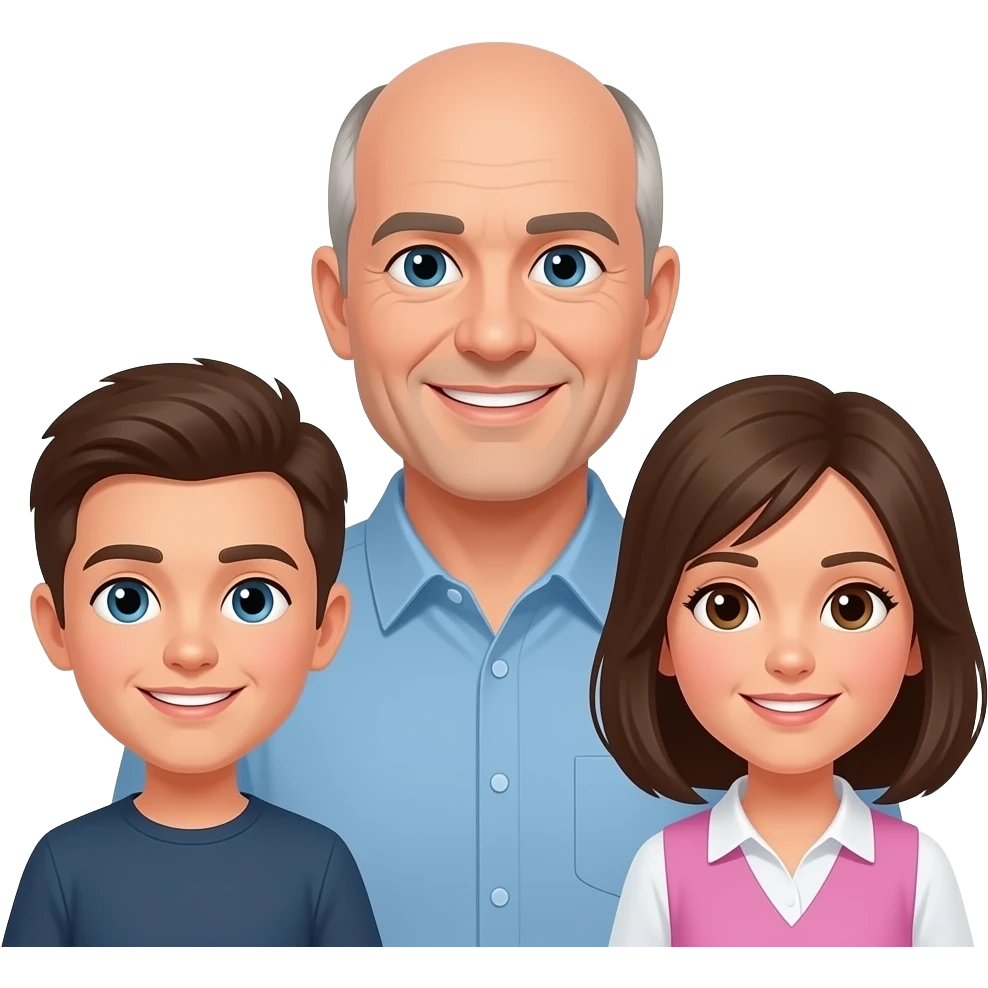 dad bald with family emoji