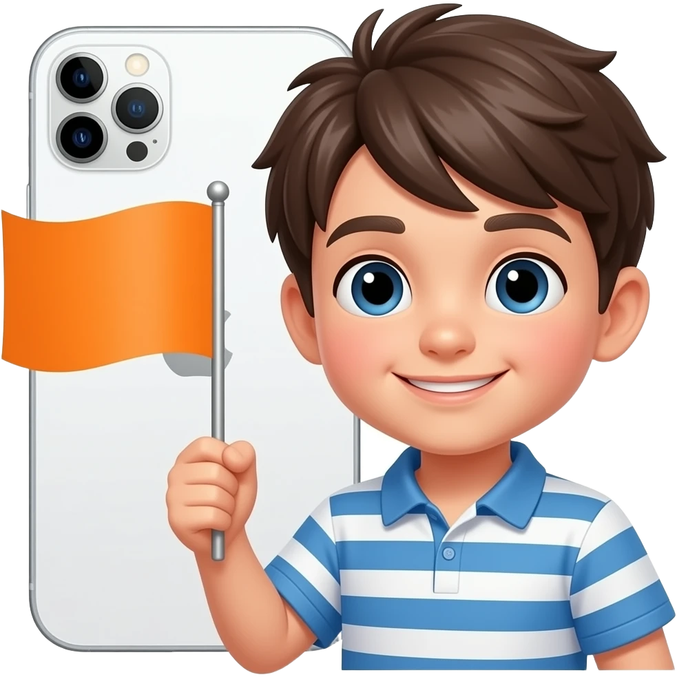 Showing Orange colour flag boy i phone imogi emoji