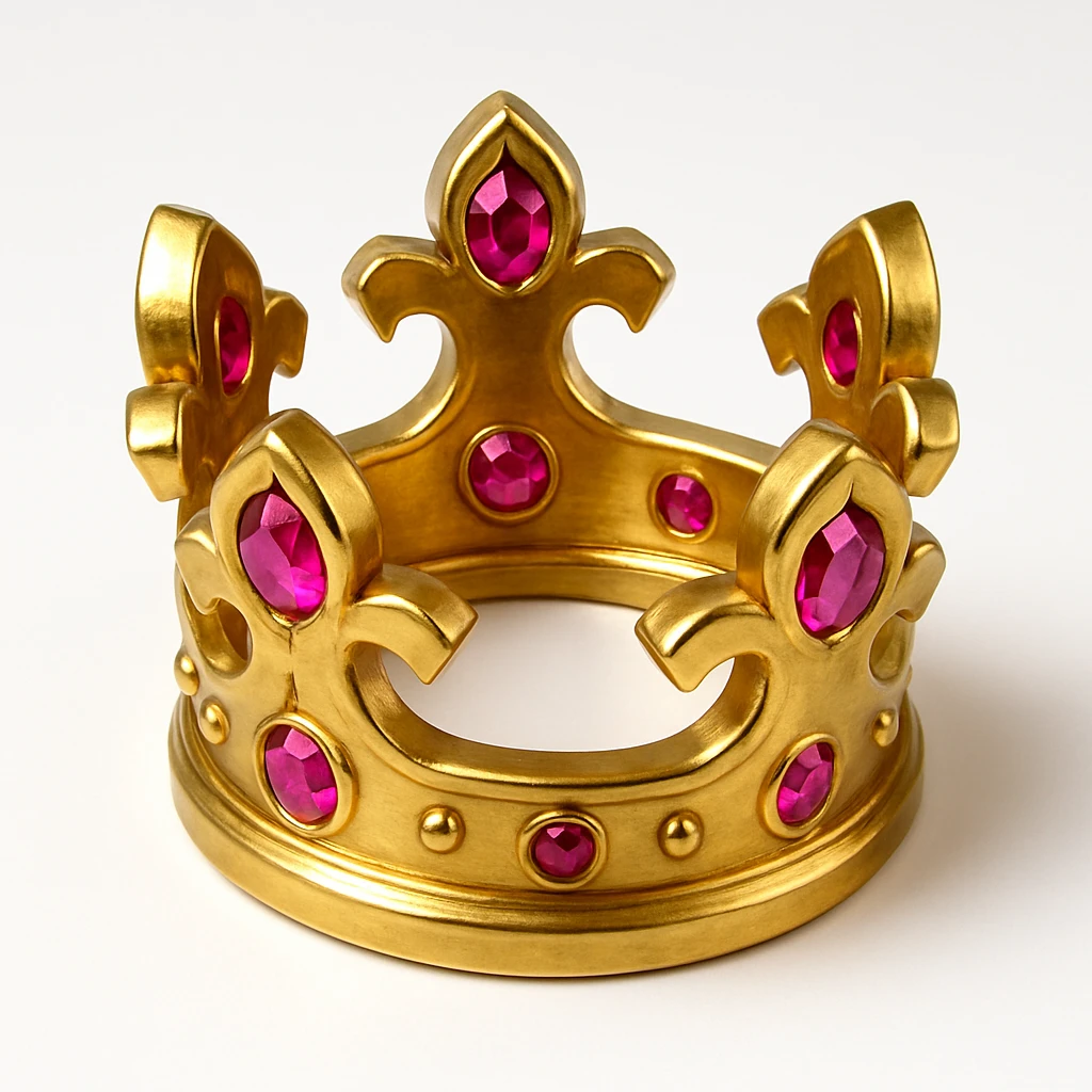 small crown golden with pink gems emoji