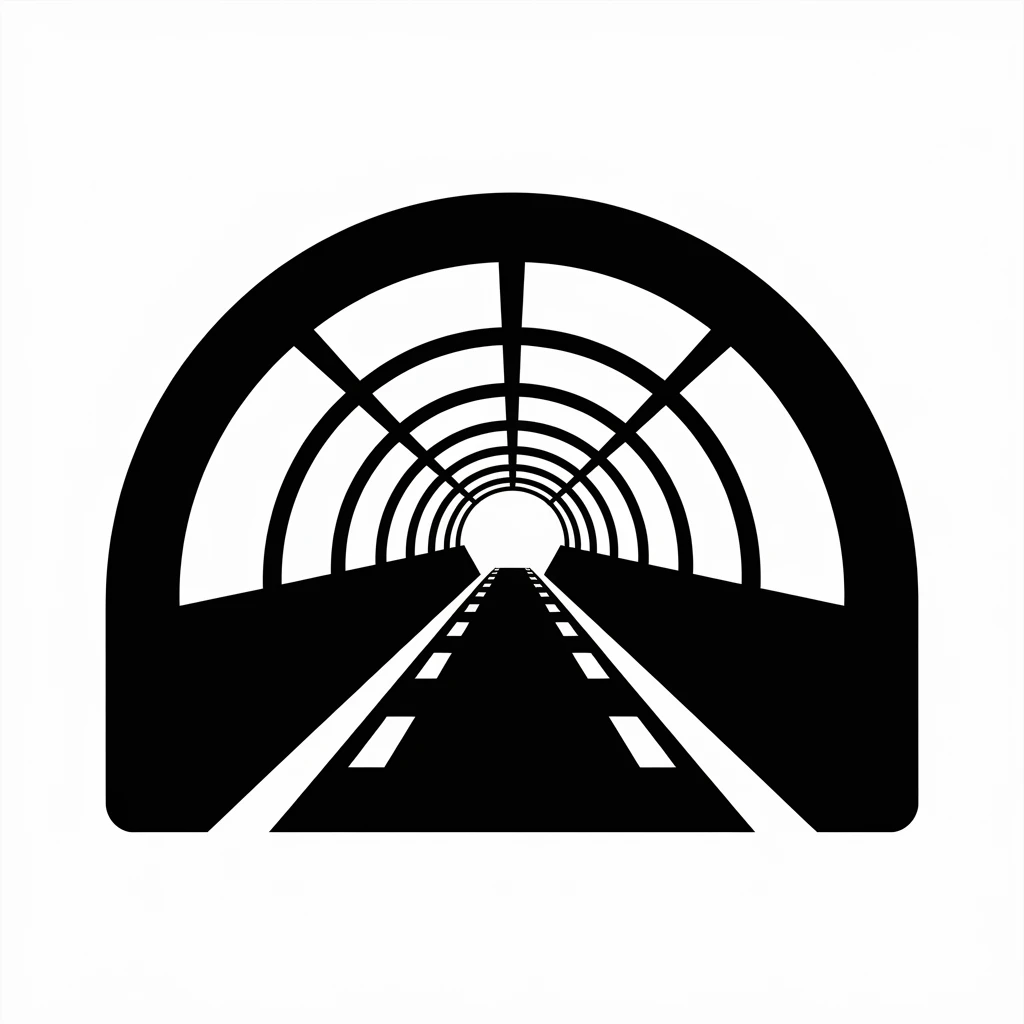Tunnel icon black silhouette emoji