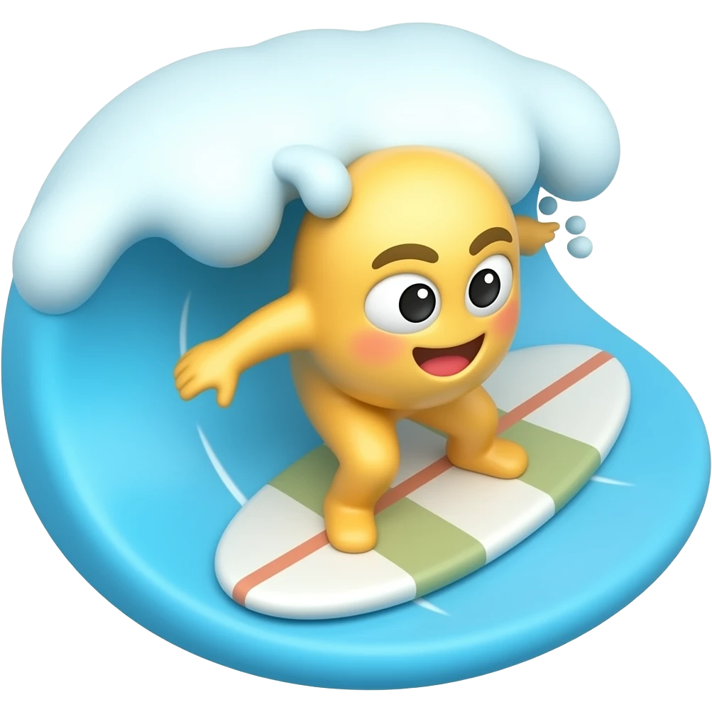 Tiny emoji body that is in a surfing position emoji