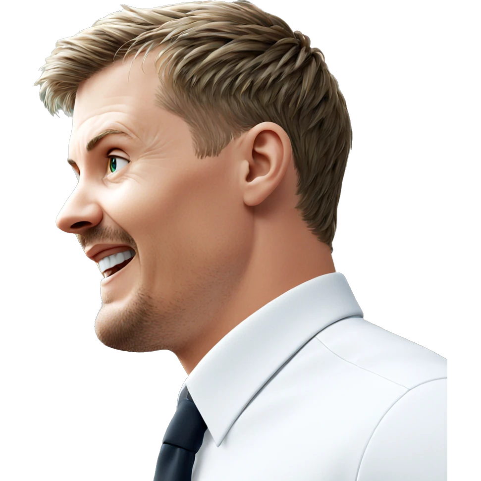 man in white shirt side view emoji