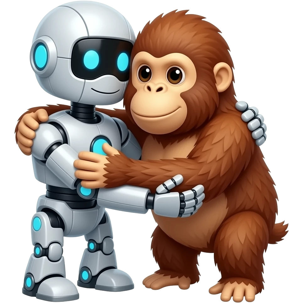 🤖🦧 hug emoji