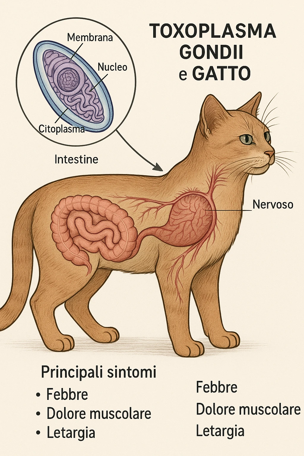 Toxoplasma gondii, infetta gatto in italiano con sintomi e anatomia emoji