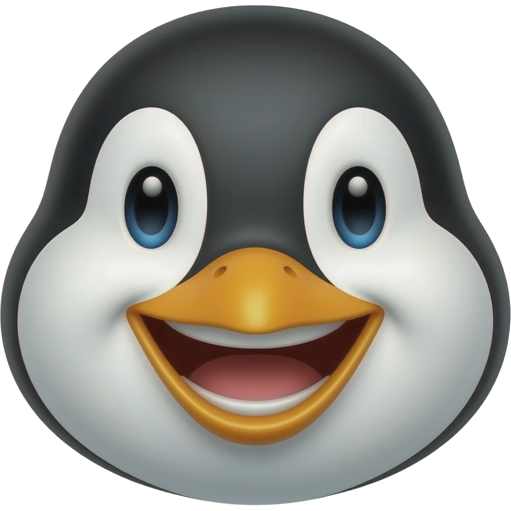 laughing out loud penguin face emoji