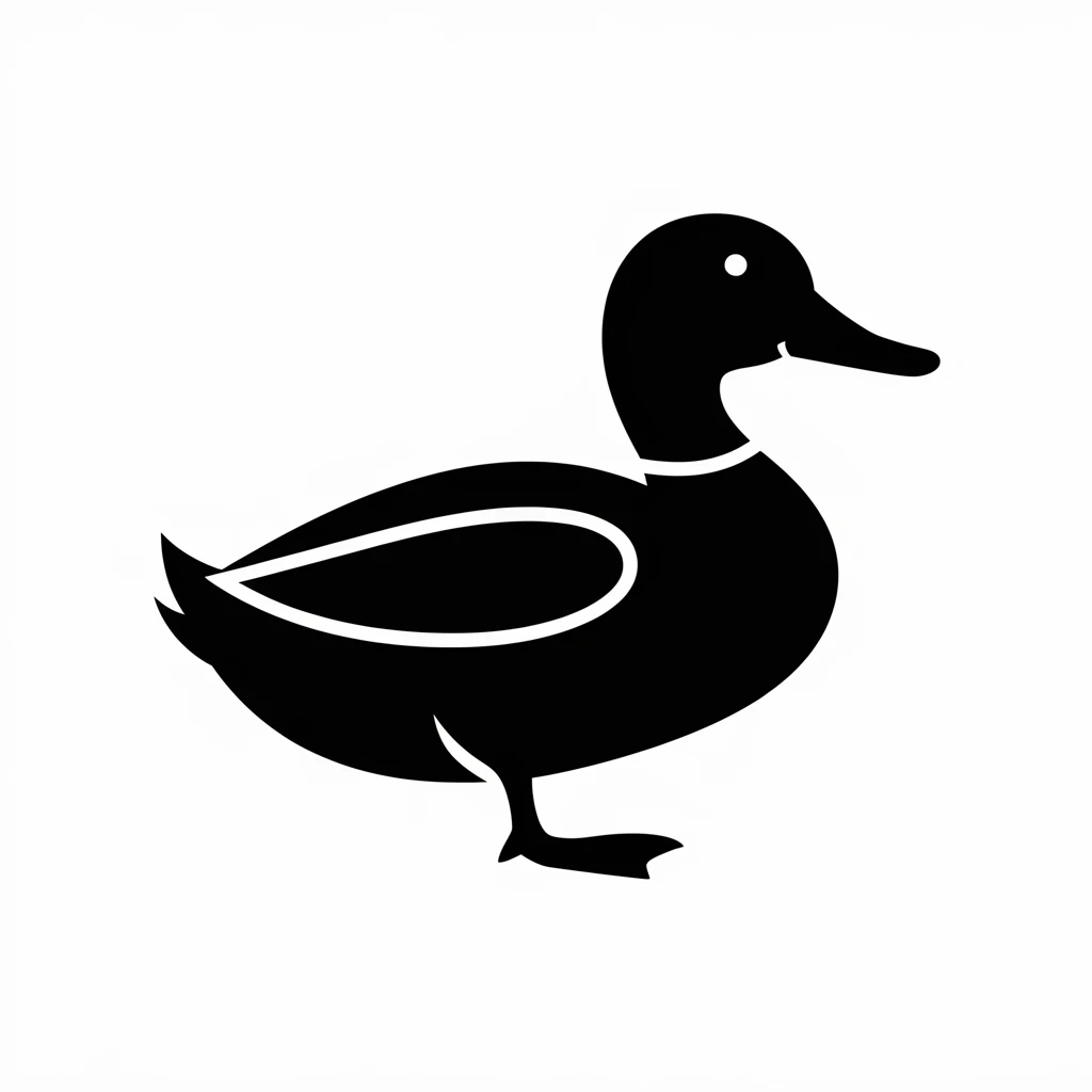 Duck icon black silhouette emoji