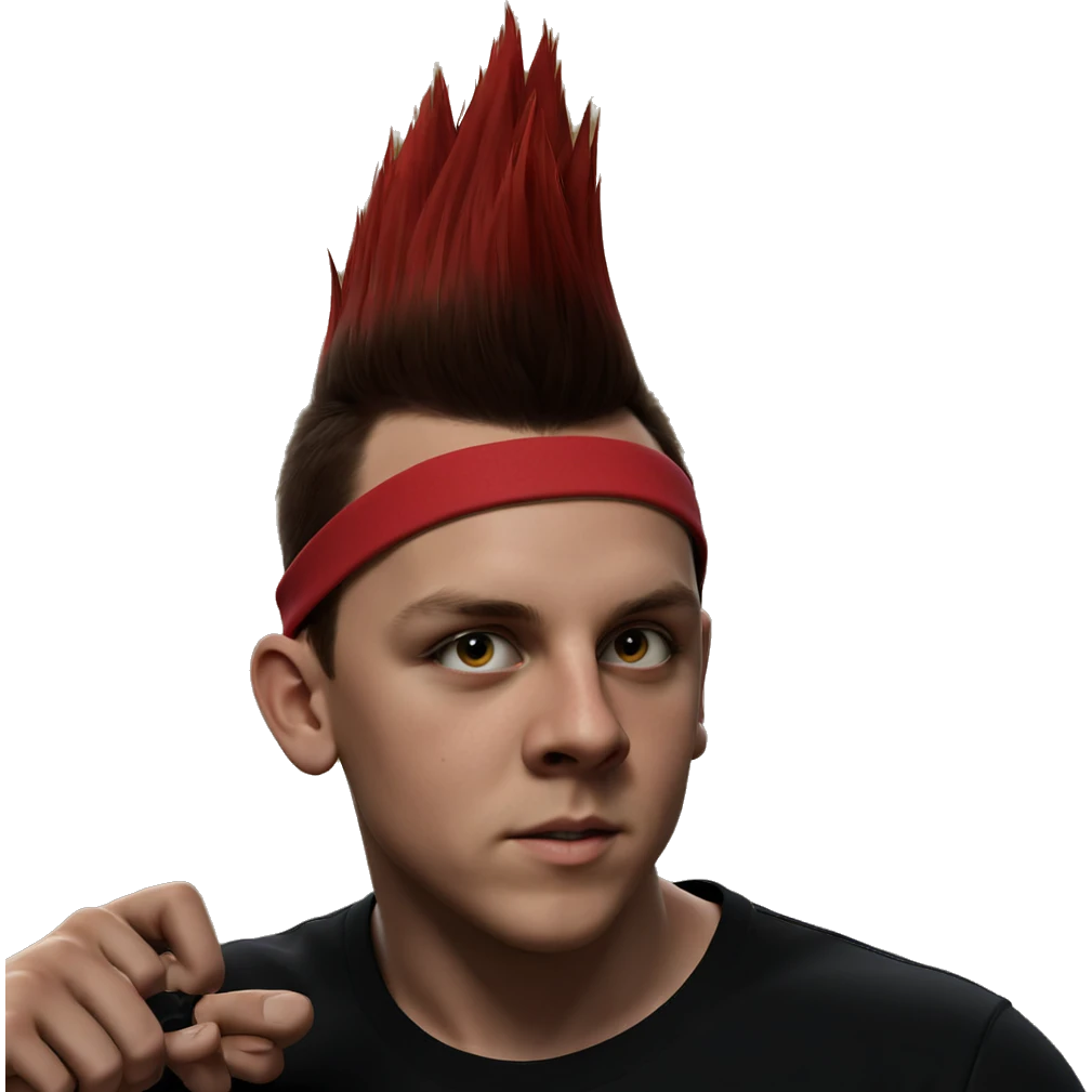 mohawk boy in black shirt emoji