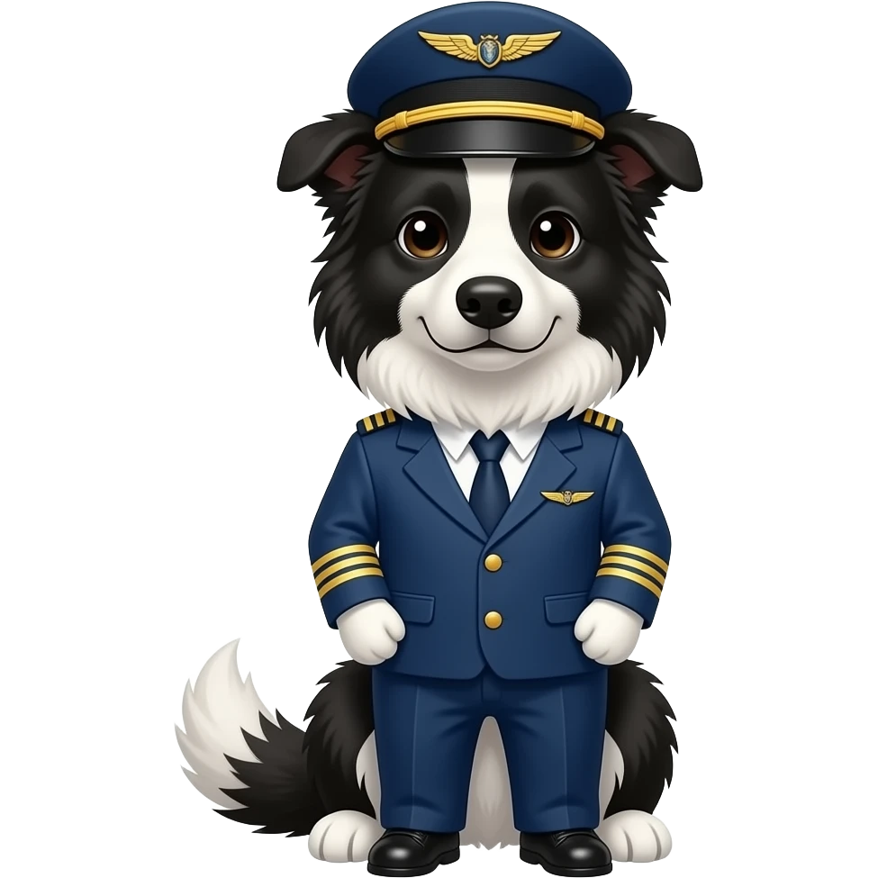 make a border collie airline pilot emoji