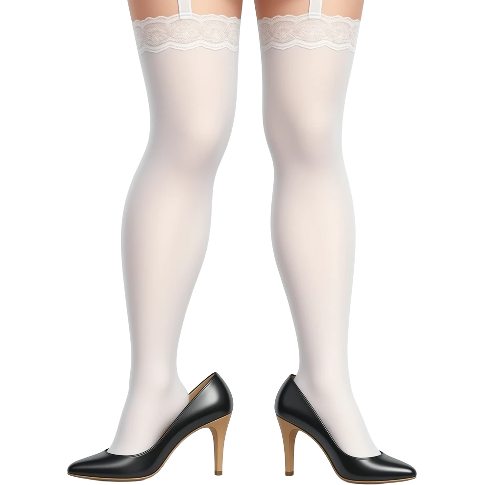 stockings, white, female , legs, high heels emoji