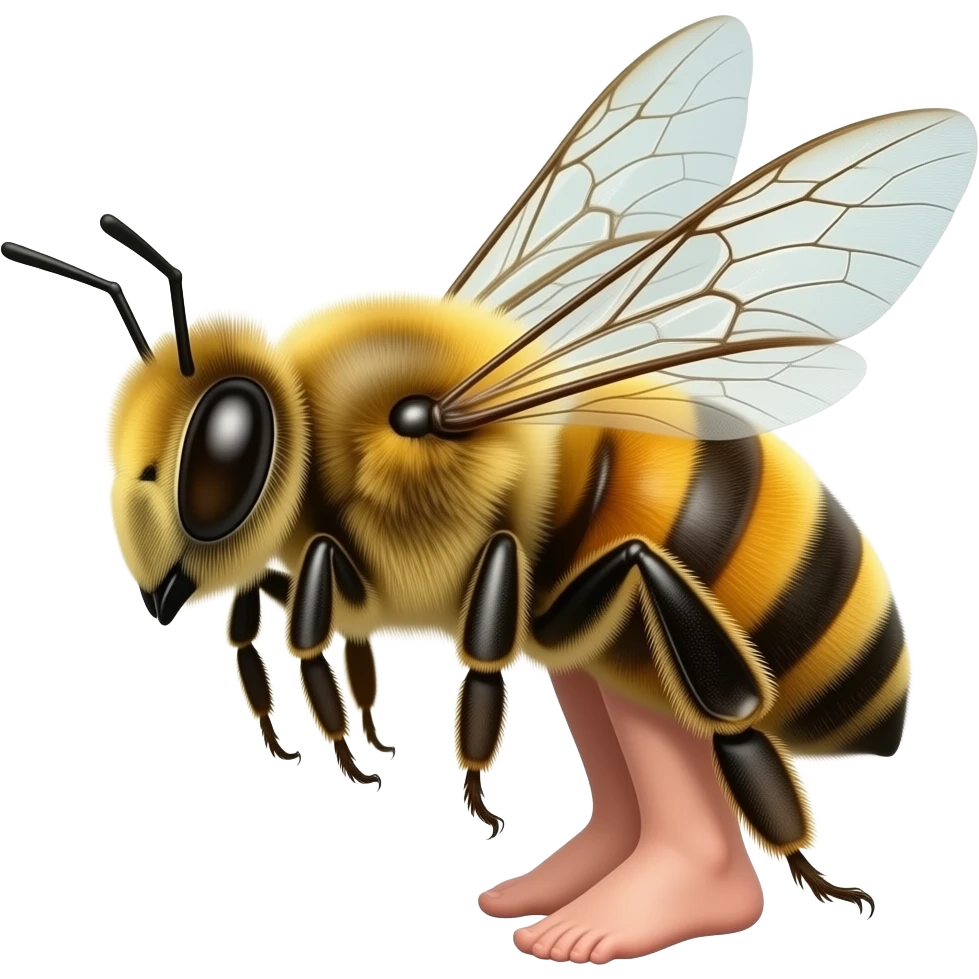 bee with human feet emoji