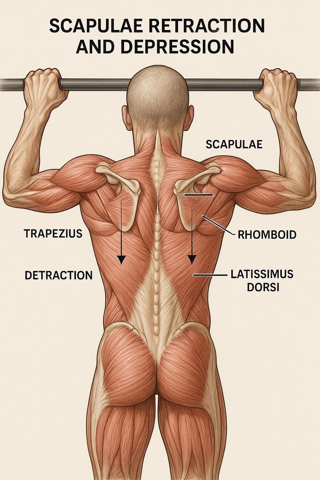 vista delle scapole durante le trazioni, visione anatomica emoji