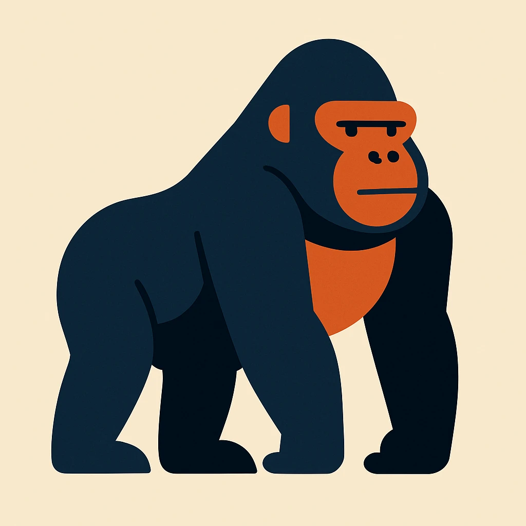 Flat design style gorilla emoji