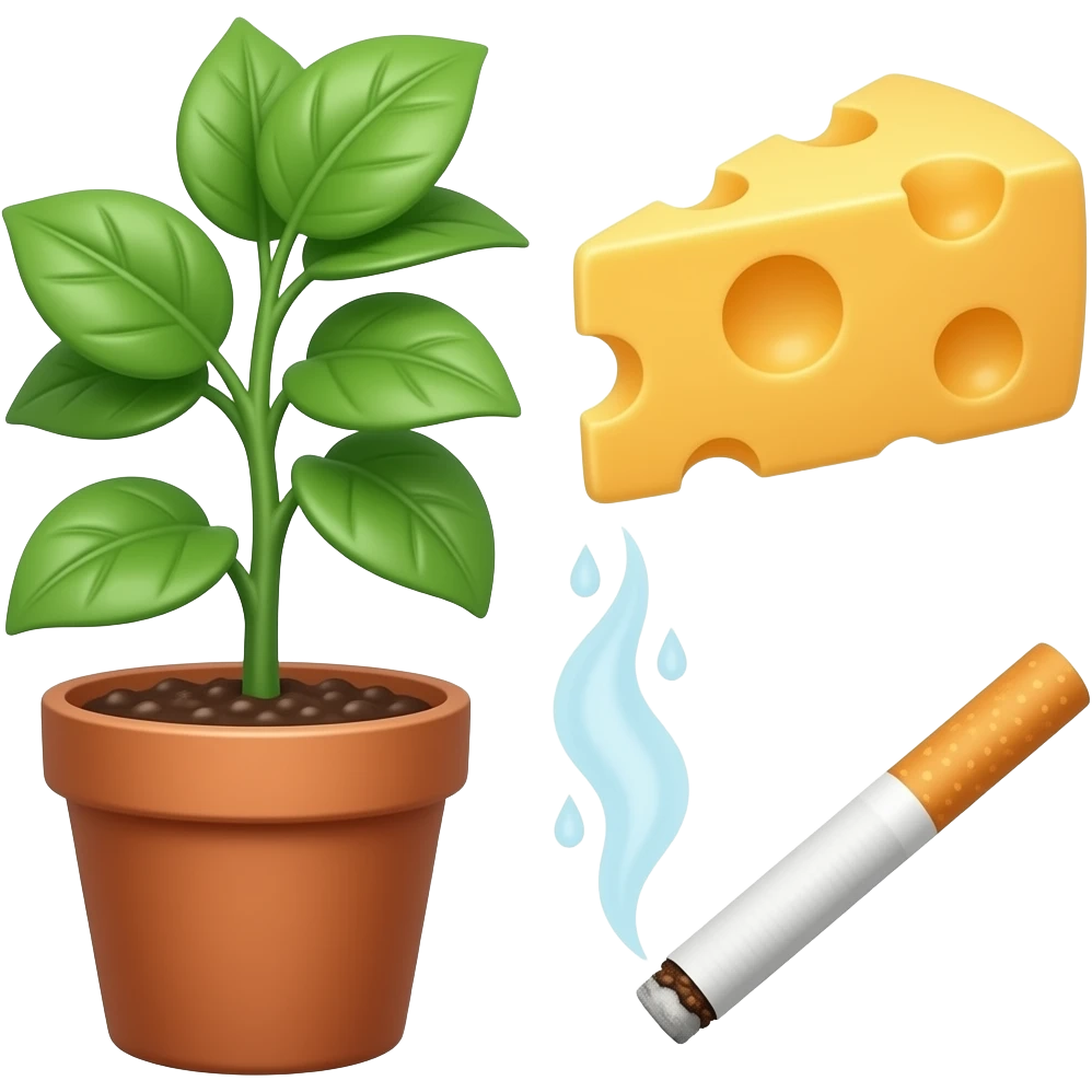 Generate it with these emojis tho: 🪴🧀🚬 emoji