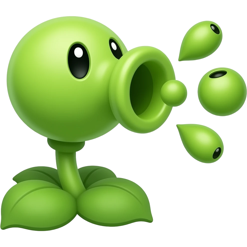 peashooter shooting peas emoji