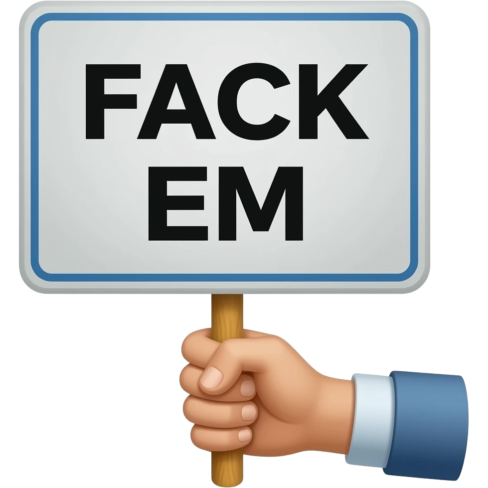 The words saying FACK EM' emoji