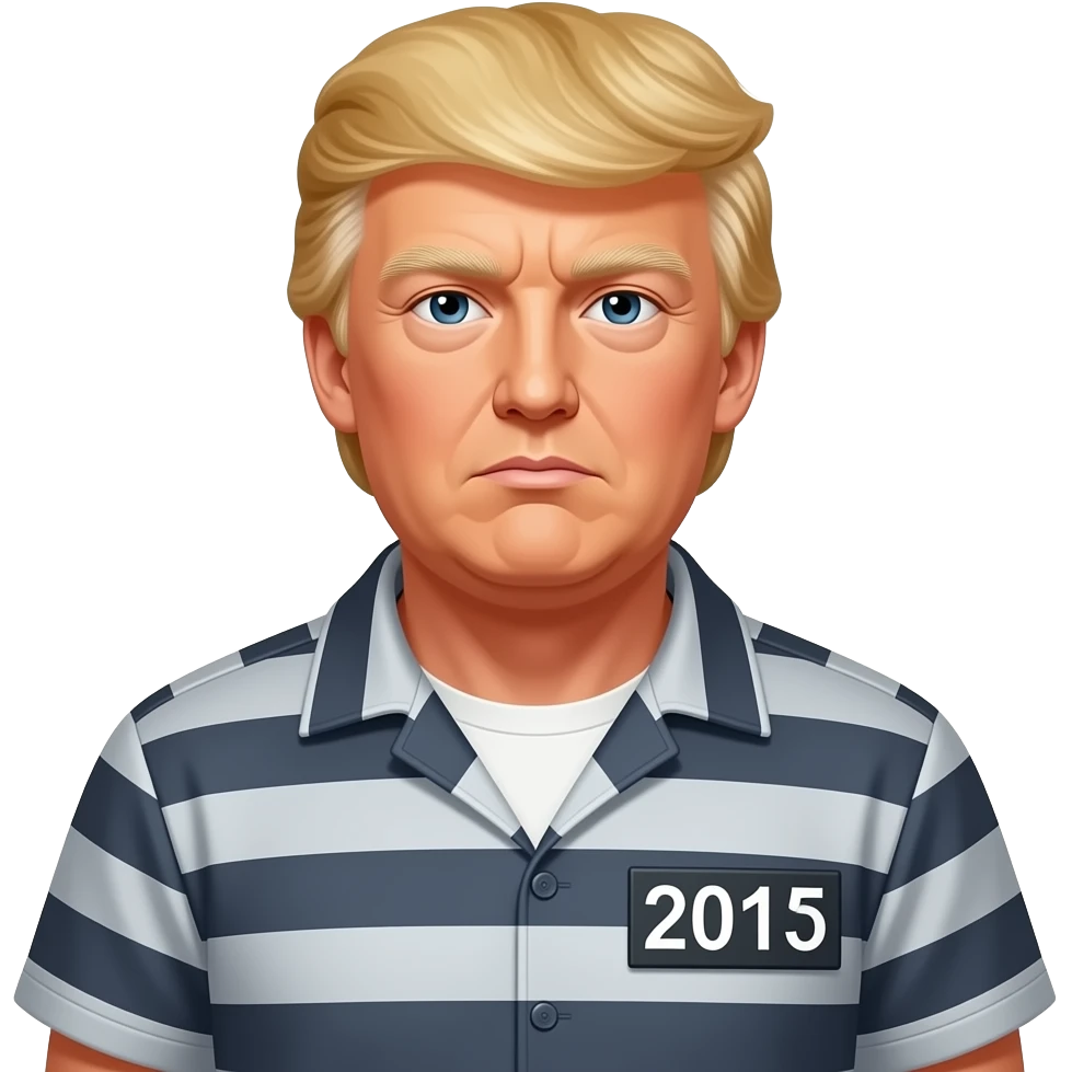 Hazme a Donald Trump con un traje de preso de Estados Unidos emoji