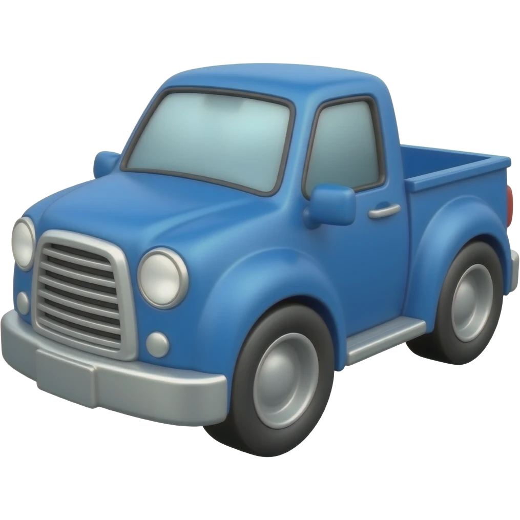 toy blue pickup truck emoji