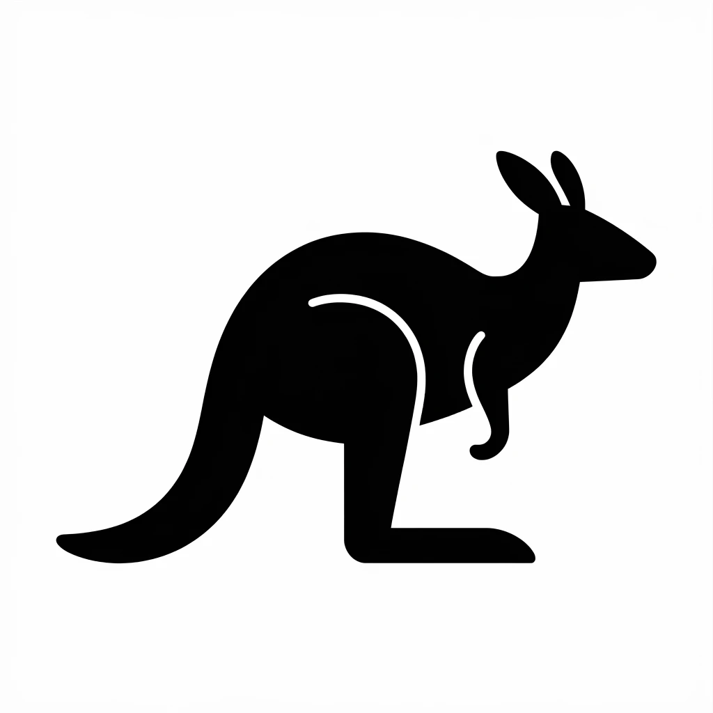 Kangaroo icon black silhouette emoji
