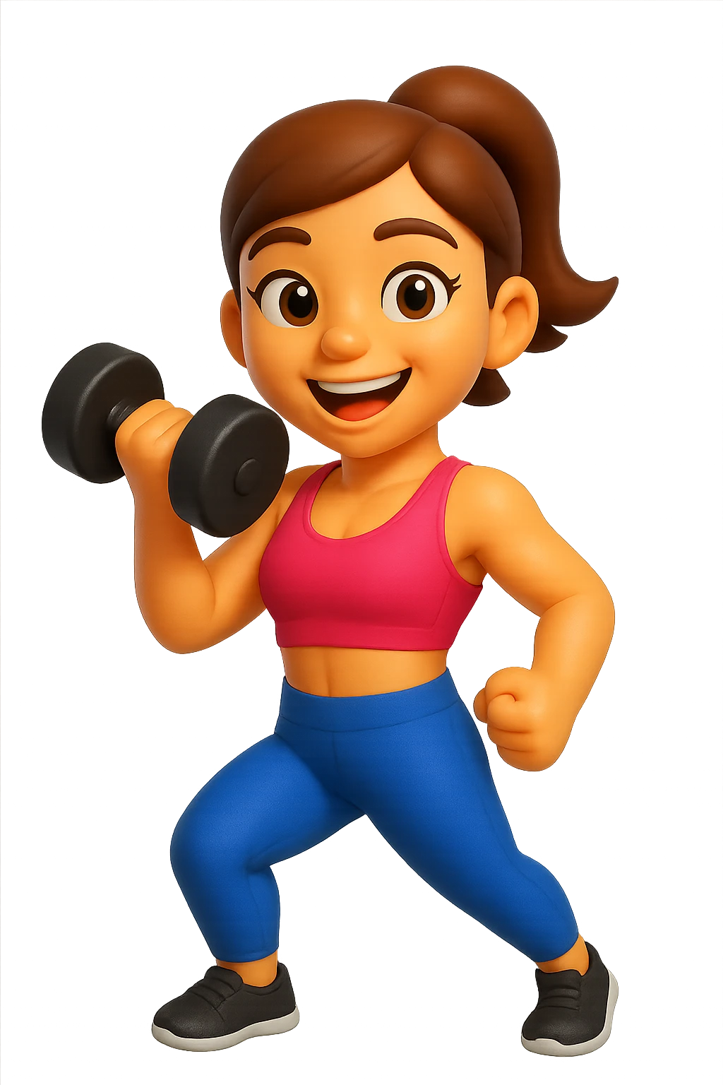 emoji 3d stile iphone che rappresenta una personal trainer donna 3d emoji